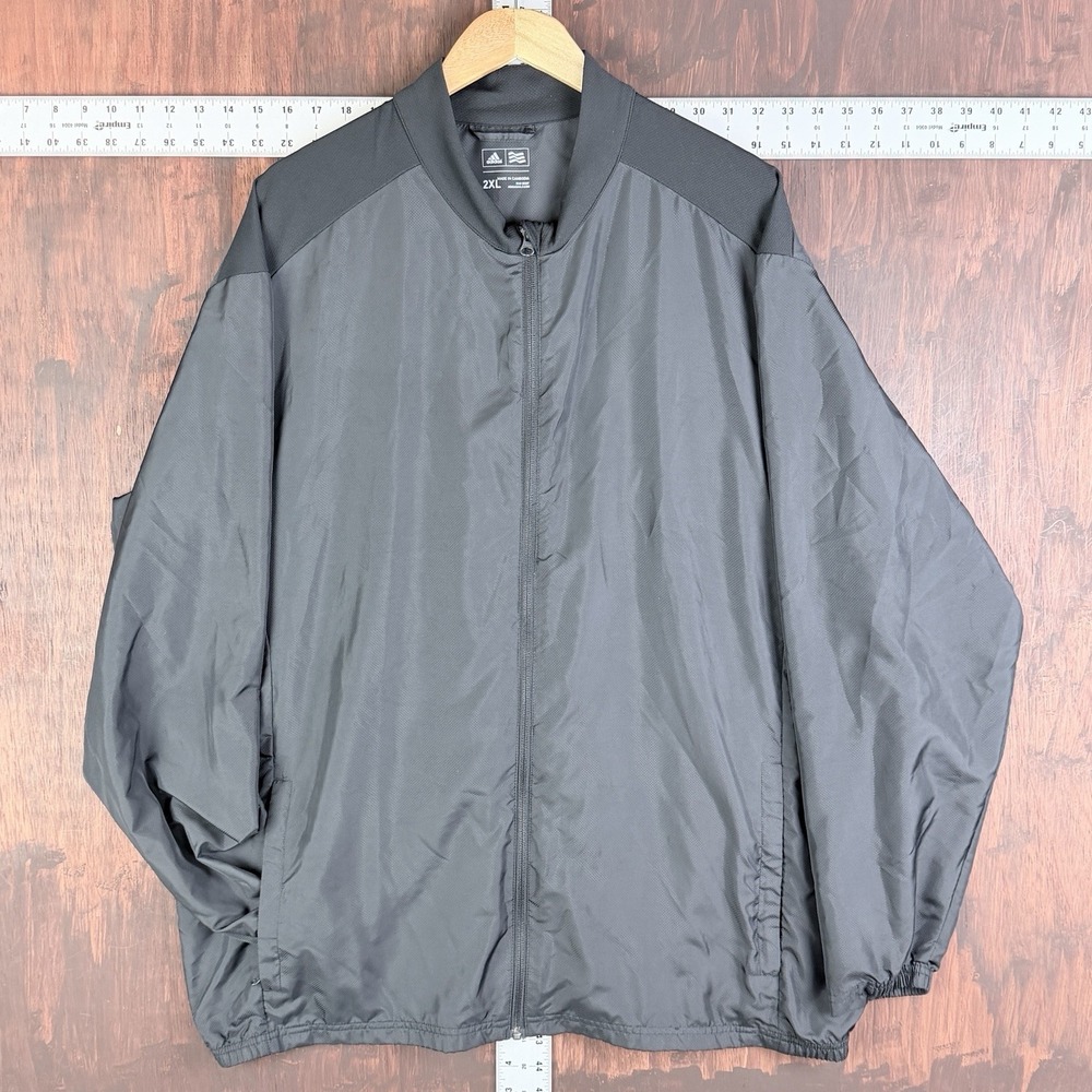 Adidas Golf Performance‎ Windbreaker Full Zip Long Sleeve Zip Pockets Men's 2XL
